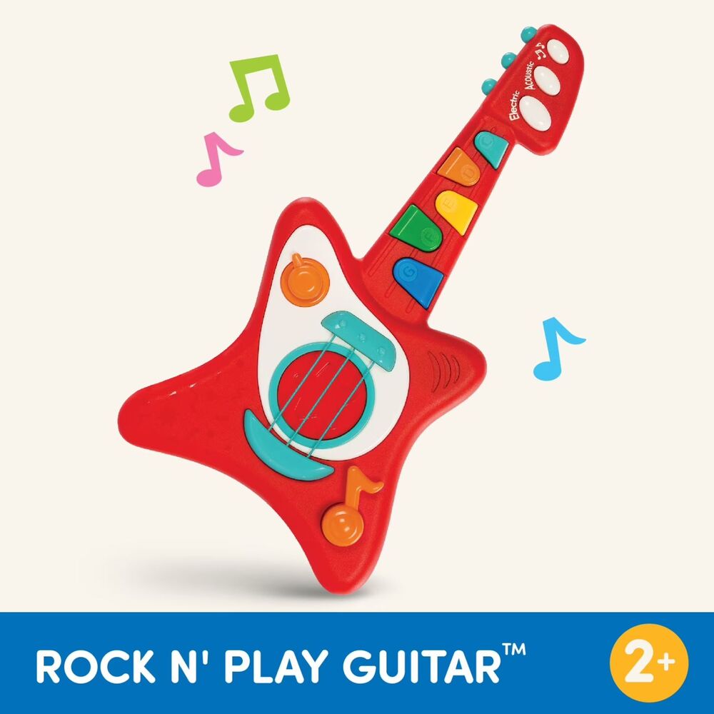 Battat Rock n' Play Guitar Electric & Acoustic Modes, Toddler and Preschool Toys